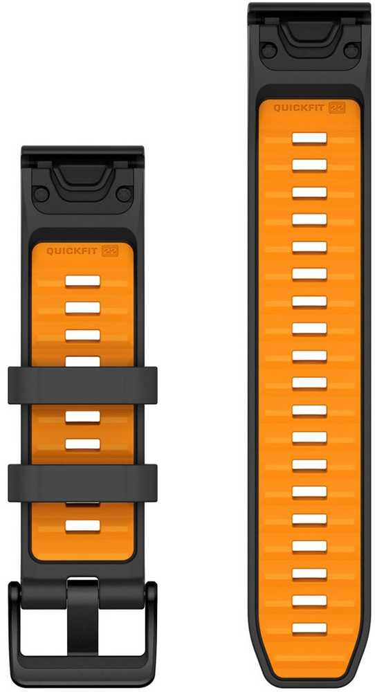„Garmin QuickFit® 22“ laikrodžių apyrankės, grafito / kibirkštinio oranžinio silikono