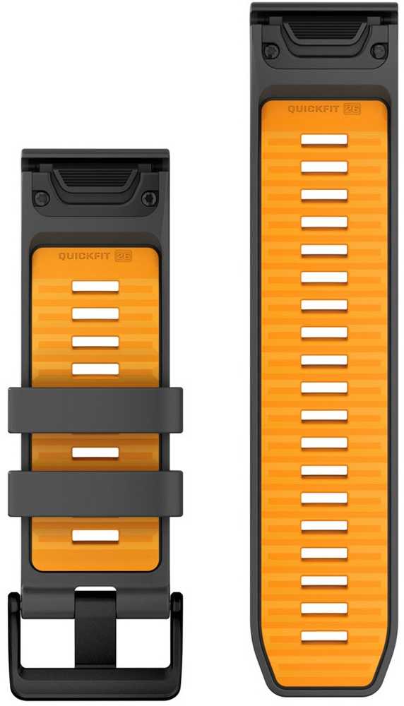 Garmin QuickFit® 26 Watch Bands, Graphite/Spark Oranžinis Silicone