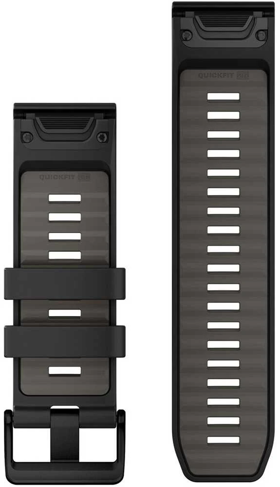 Garmin QuickFit 26mm Silikoninės laikrodžių apyrankės, Juoda/Pilka