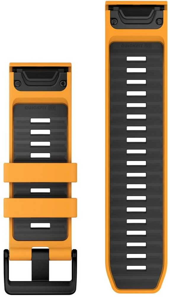 Garmin QuickFit 26mm greitai atsegamas silikoninis dirželis, Oranžinės /Grafito spalvos