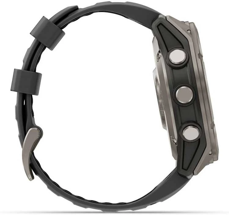 Išmanusis laikrodis Garmin fēnix® 8 Pro – 51 mm, AMOLED Sapphire, titanas su grafito spalvos / juodu silikoniniu dirželiu | 010-03199-11