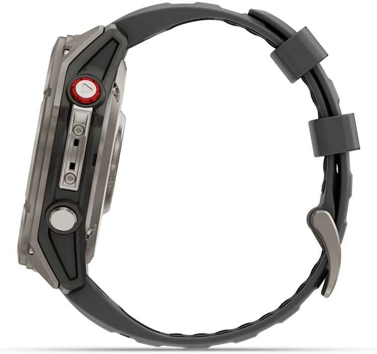 Išmanusis laikrodis Garmin fēnix® 8 Pro – 51 mm, AMOLED Sapphire, titanas su grafito spalvos / juodu silikoniniu dirželiu | 010-03199-11