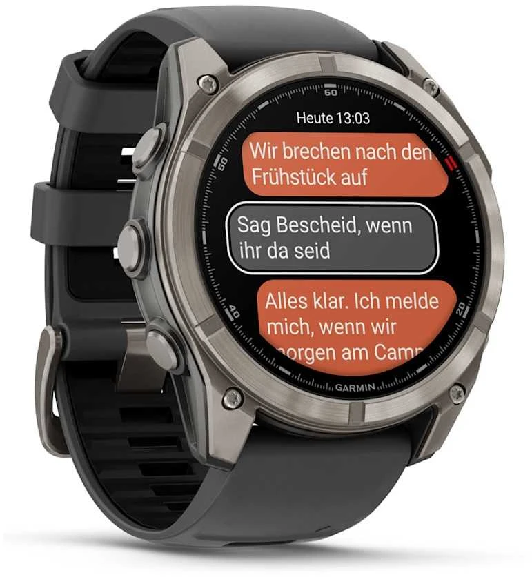 Išmanusis laikrodis Garmin fēnix® 8 Pro – 51 mm, AMOLED Sapphire, titanas su grafito spalvos / juodu silikoniniu dirželiu | 010-03199-11