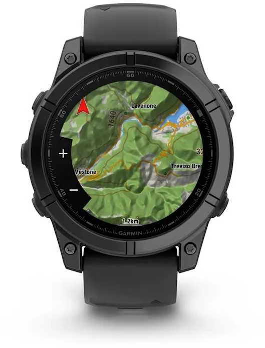 Išmanusis laikrodis Garmin Fenix E, 47 mm, AMOLED, Pilkai melsvos spalvos plienas, Juodo silikono dirželis