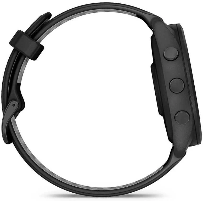 Išmanusis laikrodis Garmin Forerunner 265, Juodas apvadas ir korpusas su juodos ir pilkšvos spalvos silikoniniu dirželiu