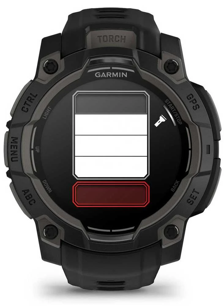 Išmanusis laikrodis Garmin Instinct 3 – 45 mm, AMOLED Juodas su juodu dirželiu