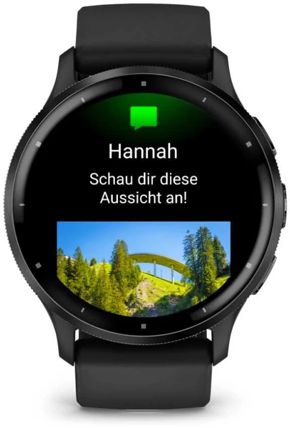Išmanusis laikrodis Garmin Venu® 3, 45 mm, Skalūno spalvos nerūdijančiojo plieno apvadas, su juodu korpusu ir silikoniniu dirželiu
