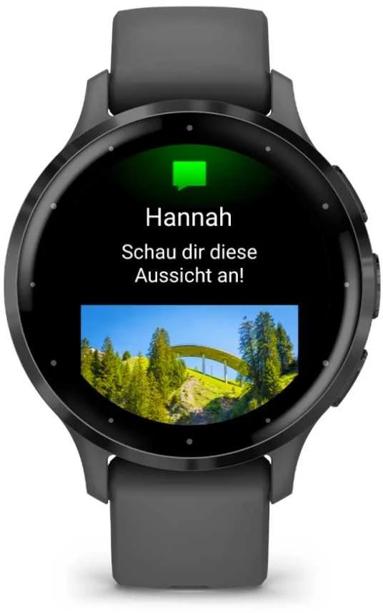 Išmanusis laikrodis Garmin Venu® 3S, Skalūno spalvos nerūdijančiojo plieno apvadas, su akmenėlių pilkos spalvos korpusu ir silikoniniu dirželiu