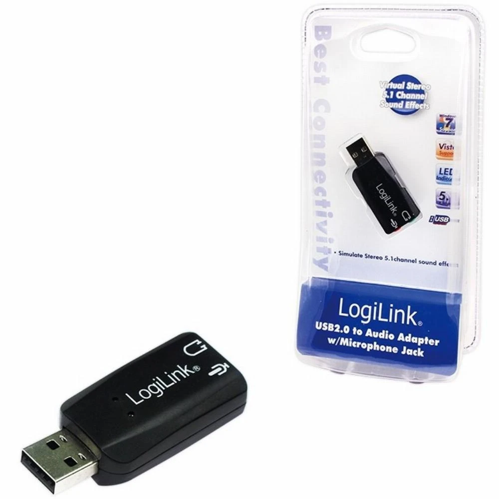 LogiLink USB garso kortos adapteris su pakuote