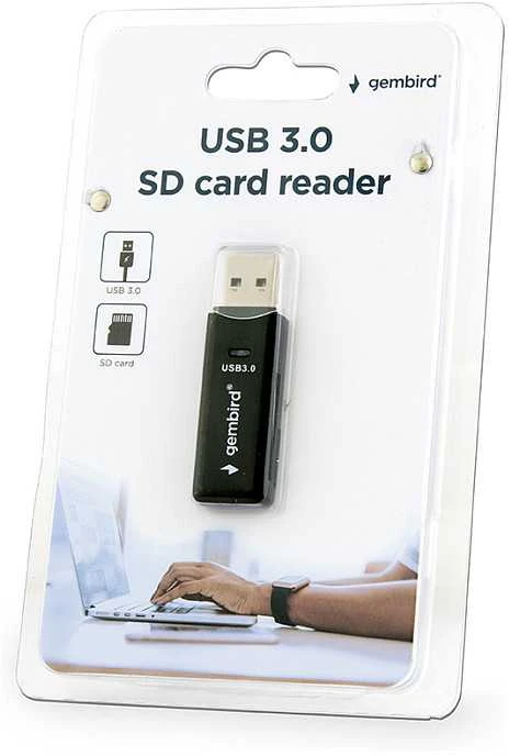 GEMBIRD UHB-CR3-01 Gembird kompaktiškas USB 3.0 SD/MicroSD kortelių skaitytuvas, lizdinė plokštelė