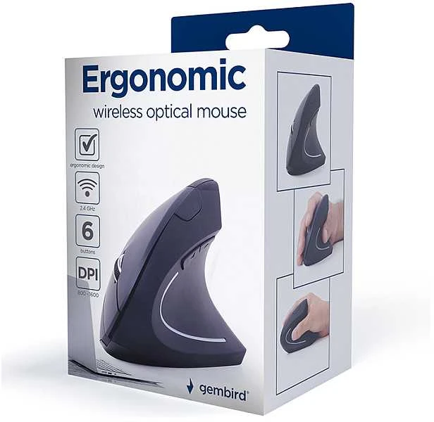 Ergonomiška belaidė pelė Gembird MUSW-ERGO-01