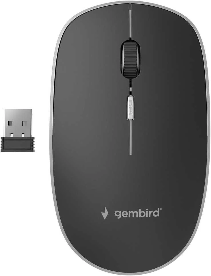 Pelė Gembird MUSW-4B-01 Standard, No, Juodas, No, Belaidė jungtis
