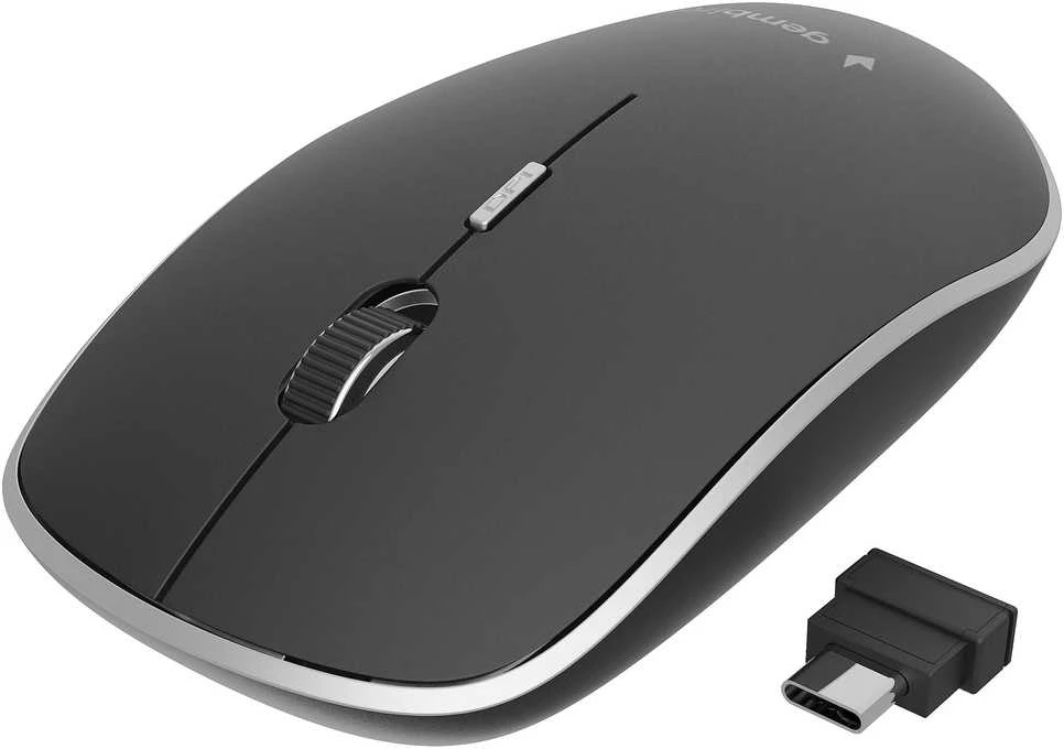 GEMBIRD MUSW-4BSC-01 Silent Optinė belaidė pelė juodas Type-C imtuvas