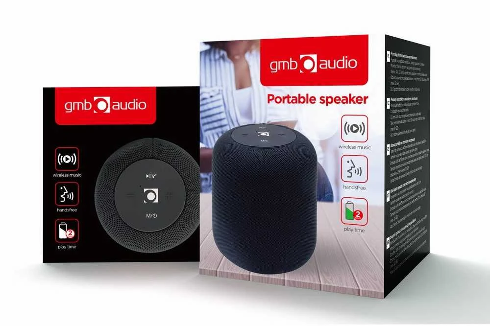 Nešiojama kolonėlė Gembird SPK-BT-15-BK, 5 WL, Juodos spalvos