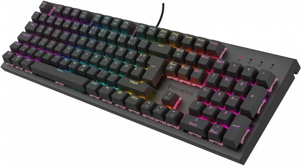GNS GENESIS NKG-2179 klaviatūra Žaidimams USB QWERTZ Vokiečių Juoda