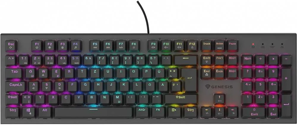 GNS GENESIS NKG-2179 klaviatūra Žaidimams USB QWERTZ Vokiečių Juoda