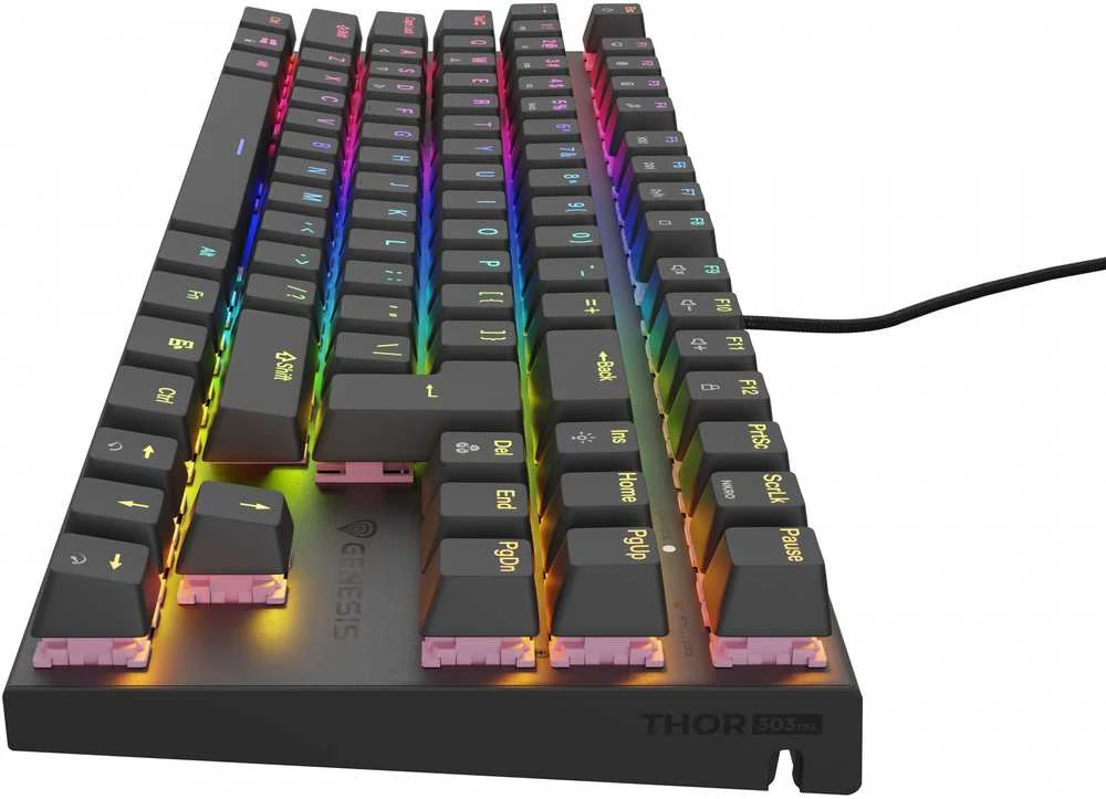 Genesis | THOR 303 | Mechaninė klaviatūra žaidimams | su laidu | US | Outemu Peach Silent | Juodas