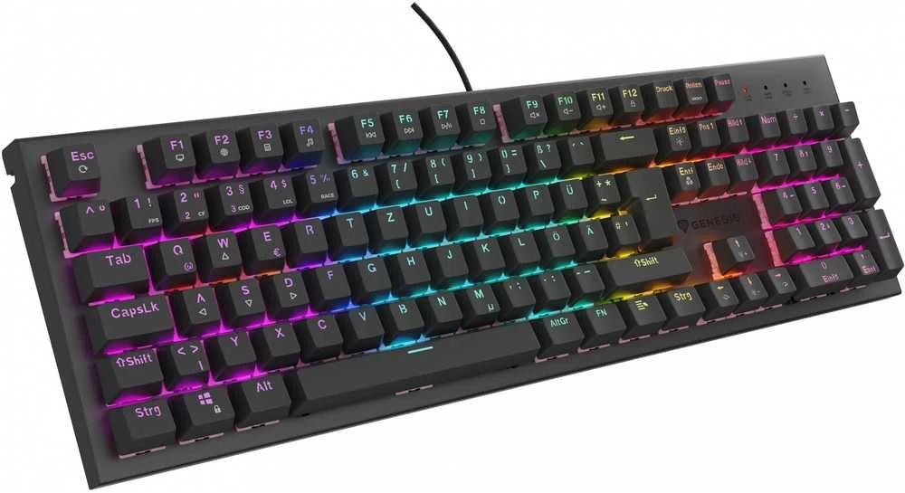 GNS GENESIS NKG-2179 klaviatūra Žaidimams USB QWERTZ Vokiečių Juoda