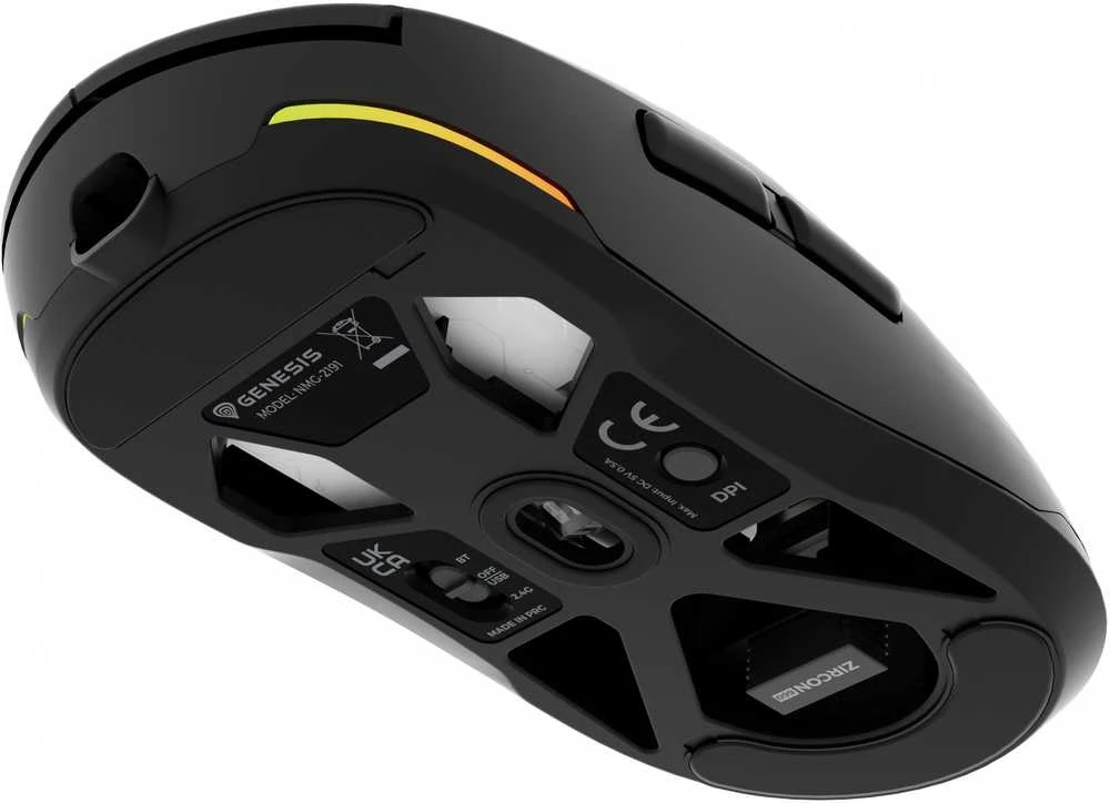 Genesis Pelė žaidimams | Zircon 660 | su laidu/Wireless | 2.4 GHz, Bluetooth, USB | Juodas