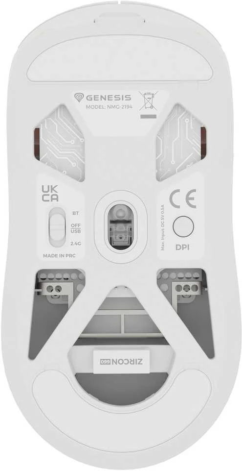 Pelė Myszka žaidimams Genesis Zircon 660 Pro belaidė 26000 dpi optinė balta