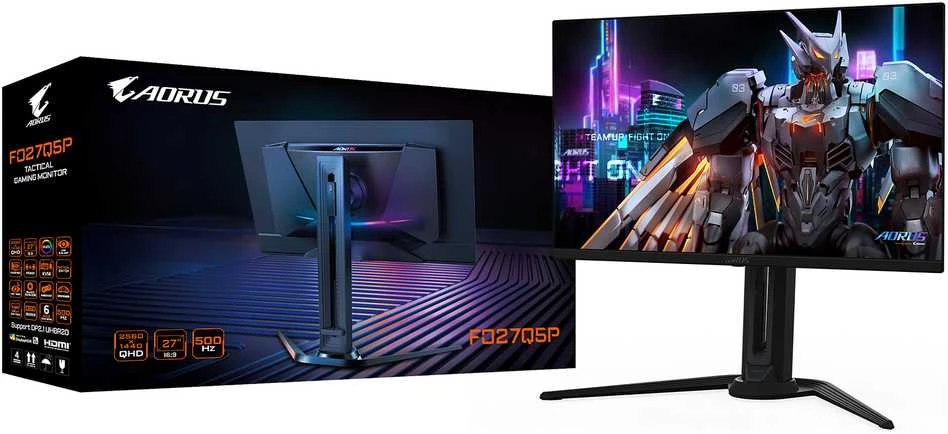 Monitorius Gigabyte | AORUS FO27Q5P | 27" | OLED | QHD | 16:9 | 500 Hz | 0,03 ms | 1000 cd/m² | HDMI jungčių kiekis: 2 | Juodas