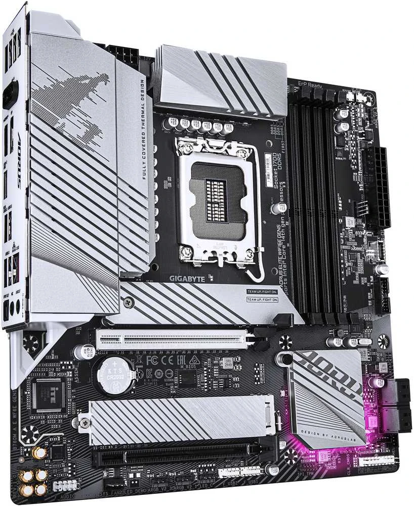 „GIGABYTE B760M AORUS ELITE WIFI6E GEN5“ pagrindinė plokštė – palaiko 14-os kartos „Intel Core“ procesorius, 12+1+1 fazės VRM, iki 5600MHz DDR5, 2xPCIe 4.0 M.2, „Wi-Fi 6E“, 2.5 GbE LAN, USB 3.2 Gen 2x2