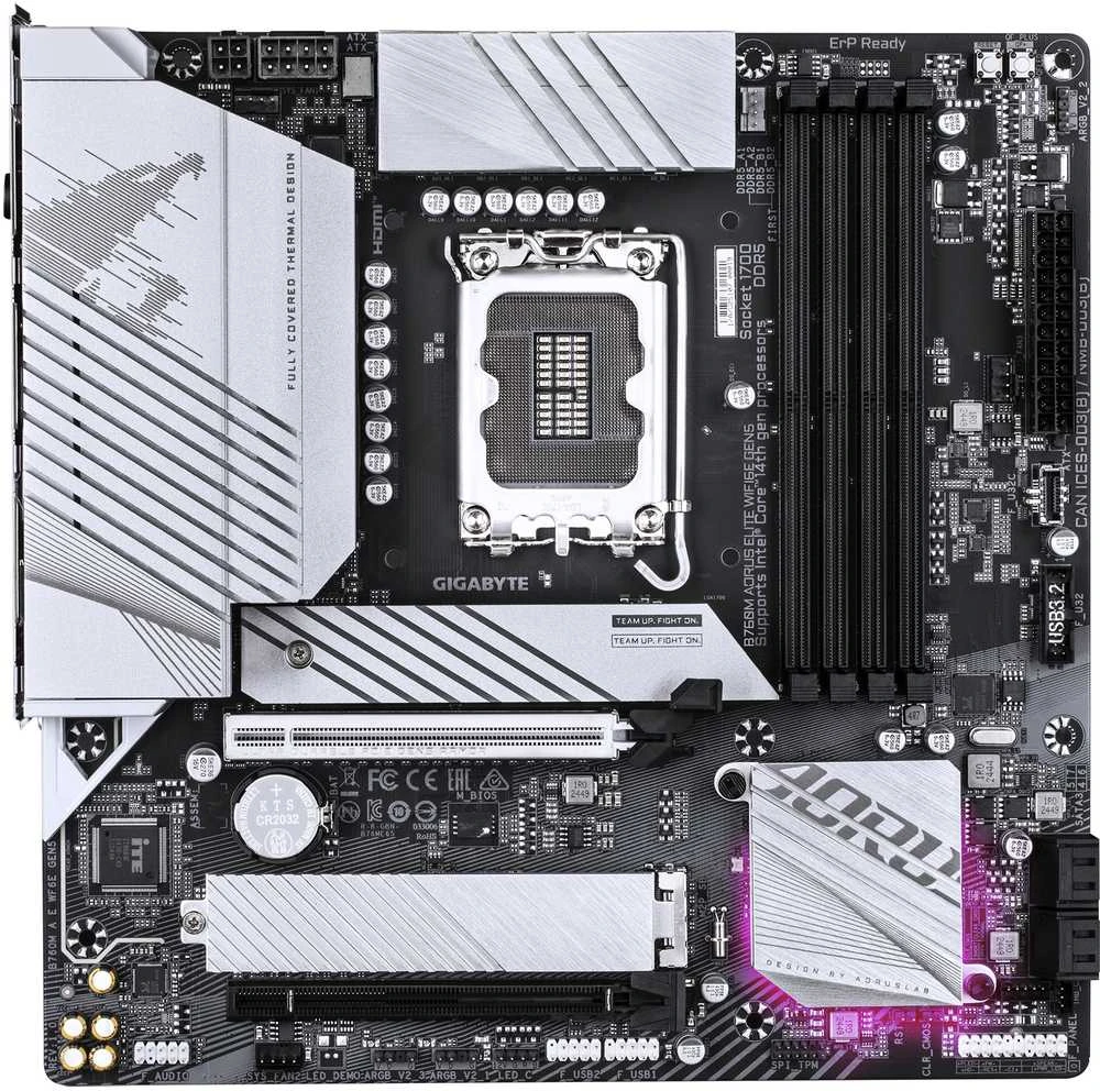 „GIGABYTE B760M AORUS ELITE WIFI6E GEN5“ pagrindinė plokštė – palaiko 14-os kartos „Intel Core“ procesorius, 12+1+1 fazės VRM, iki 5600MHz DDR5, 2xPCIe 4.0 M.2, „Wi-Fi 6E“, 2.5 GbE LAN, USB 3.2 Gen 2x2