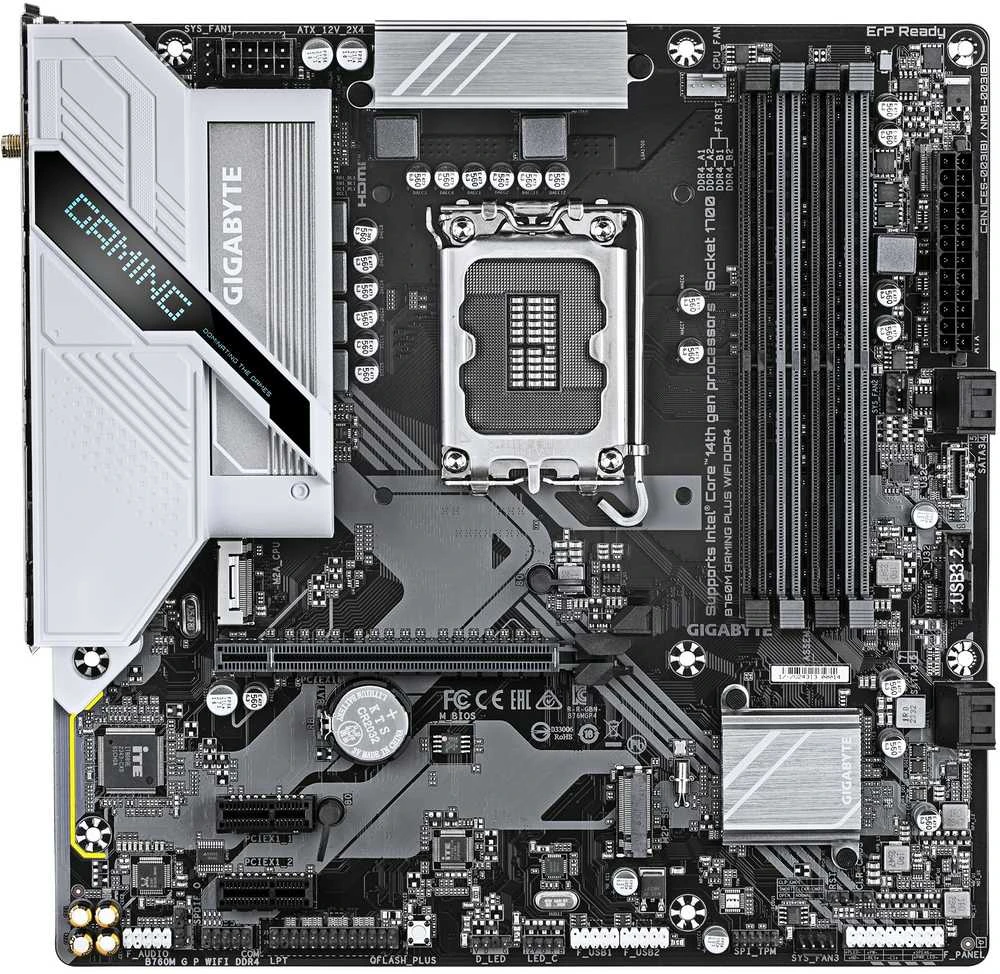 Pagrindinė plokštė GIGABYTE B760M G P WIFI DDR4 LGA1700 4xDDR4 4xSATA 2xM.2
