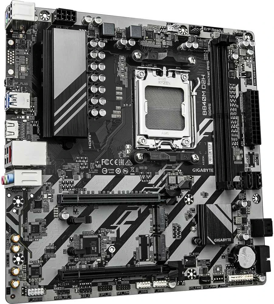 Pagrindinė plokštė GIGABYTE B840M D2H AM5 1xHDMI