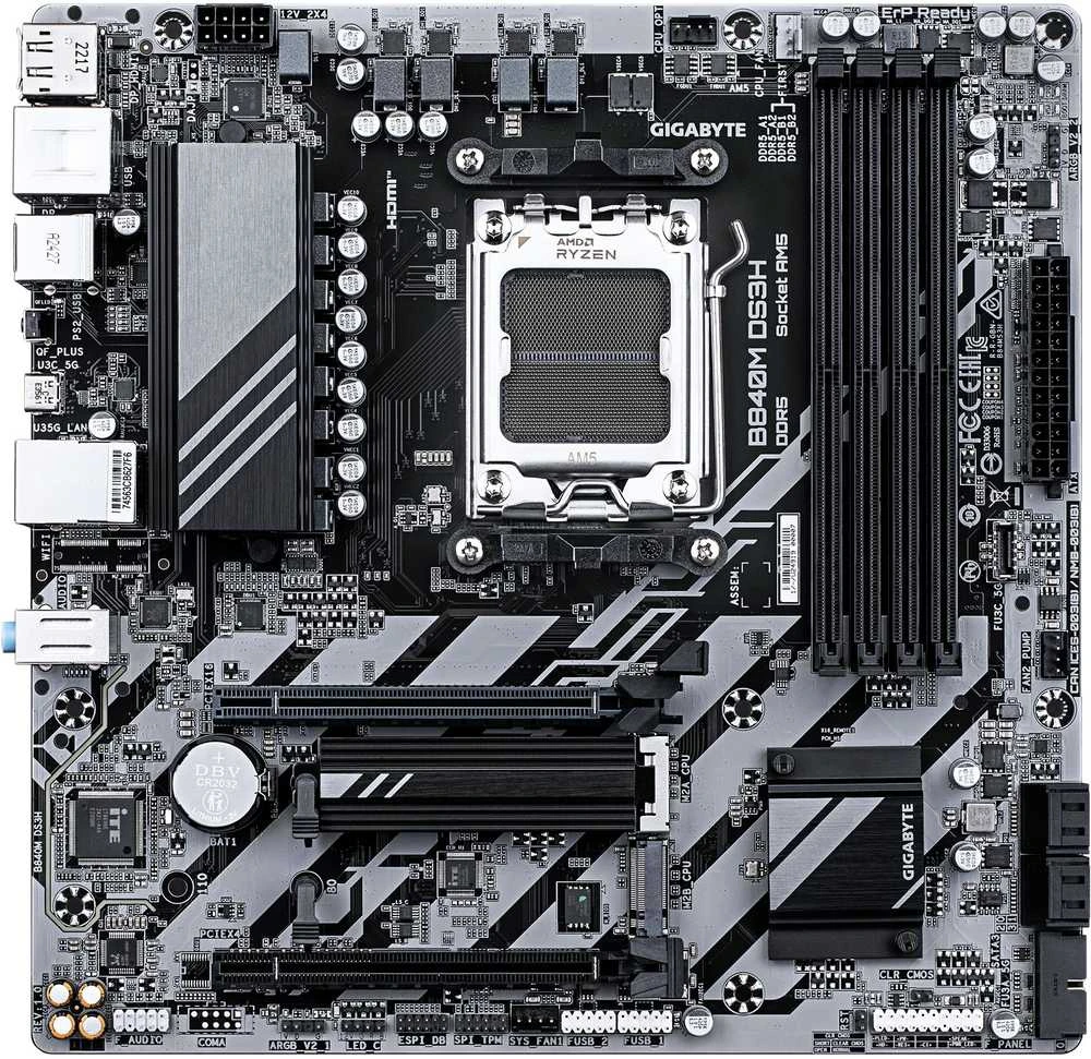 Pagrindinė plokštė GIGABYTE B840M DS3H AM5 1xHDMI 2xDP