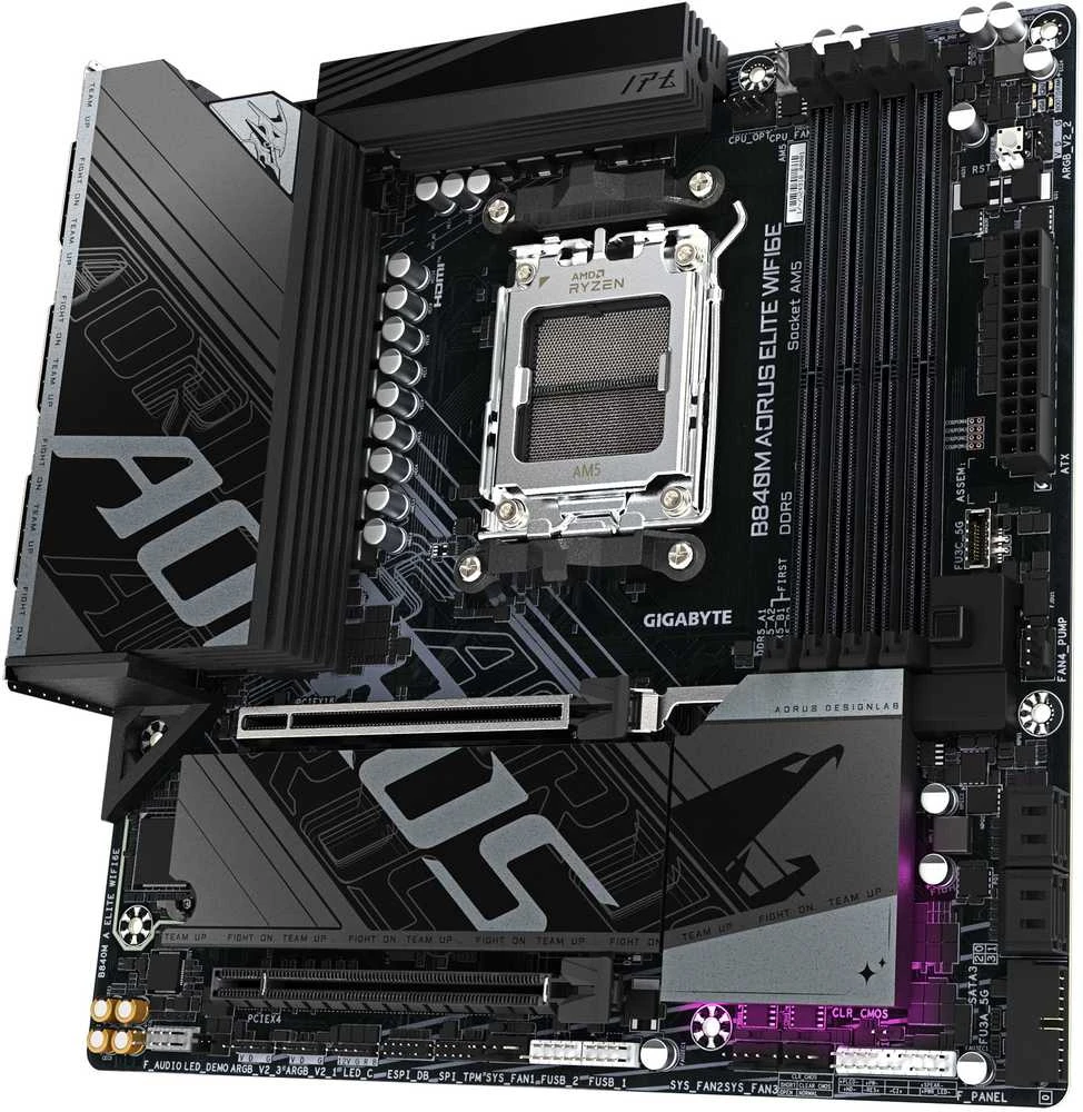 Pagrindinė plokštė GIGABYTE B840M AORUS ELITE WIFI6E AM5 1xDP 1xHDMI