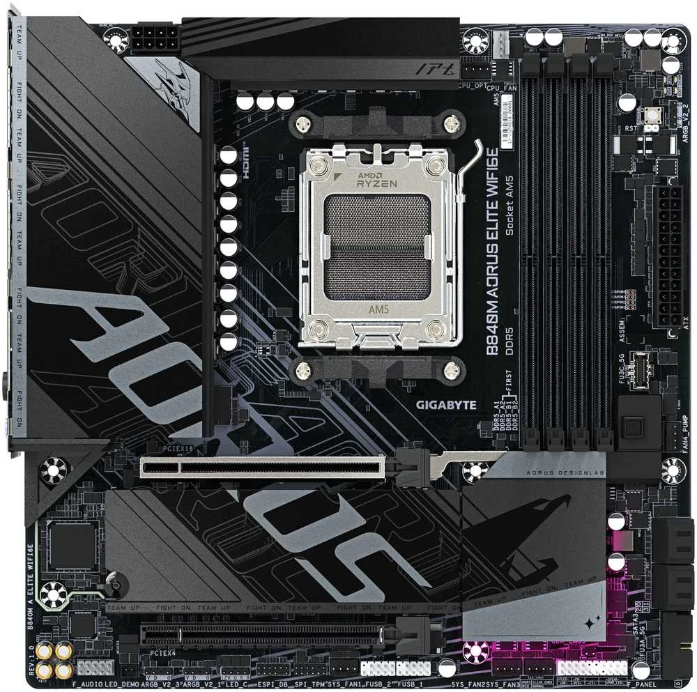 Pagrindinė plokštė GIGABYTE B840M AORUS ELITE WIFI6E AM5 1xDP 1xHDMI