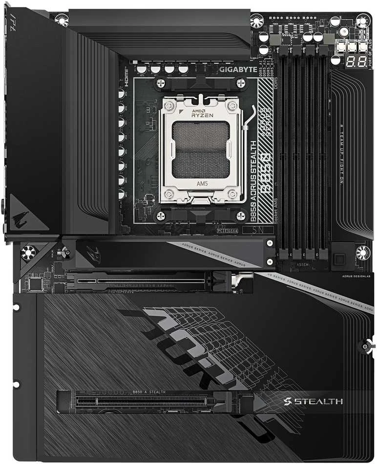 Pagrindinė plokštė GIGABYTE B850 AORUS STEALTH AMD B850 AM5 lizdas ATX