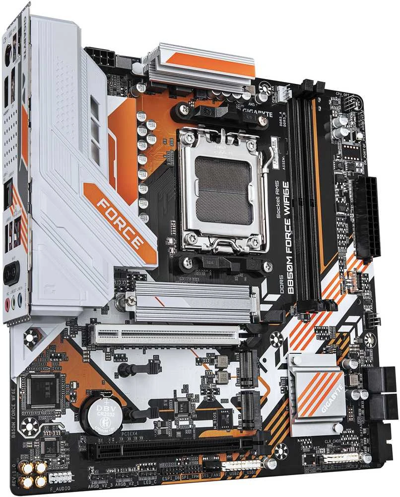 Pagrindinė plokštė „Gigabyte B850M FORCE WIFI6E“ (1.0 rev.) | Procesorių šeima AMD | Procesoriaus lizdas AM5 | DDR5 | Palaikomos kietojo disko sąsajos SATA, M.2 | SATA jungčių skaičius 4
