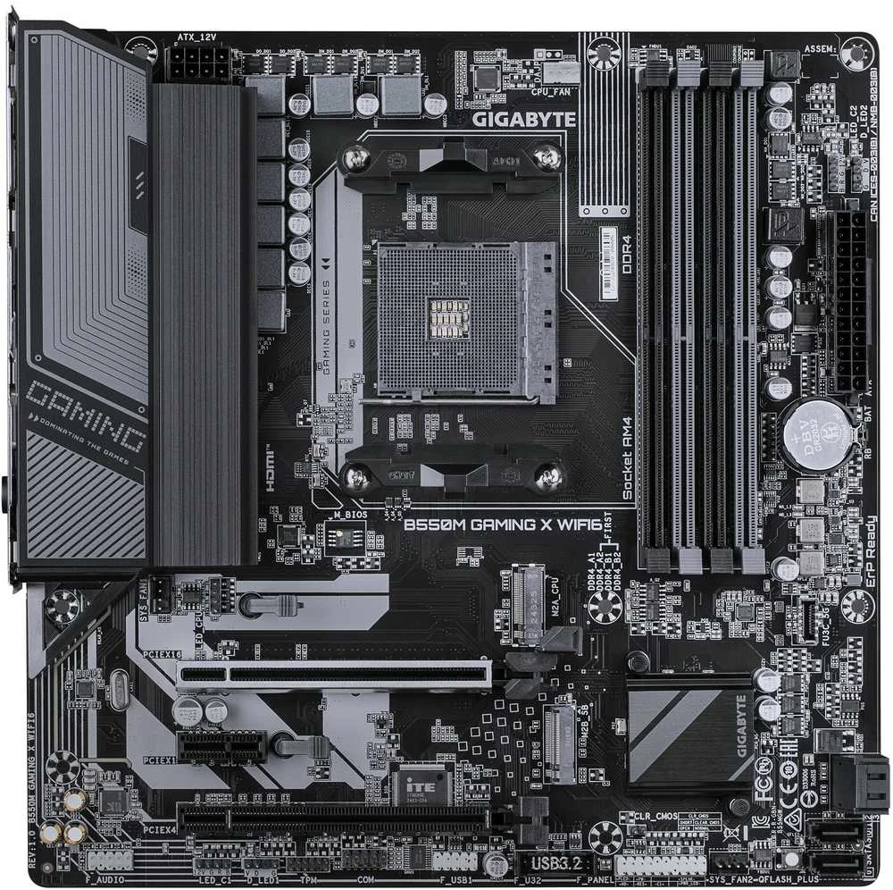Pagrindinė plokštė GIGABYTE B550M GAMING X WIFI6 AM4 4xDDR4 2xM.2 4xSATA