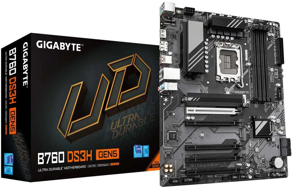 Pagrindinė plokštė „Gigabyte B760 DS3H GEN5“ | Procesorių šeima „Intel“ | Procesoriaus lizdas LGA1700 | DDR5 | Palaikomos standžiojo disko sąsajos M.2, SATA | SATA jungčių skaičius: 4