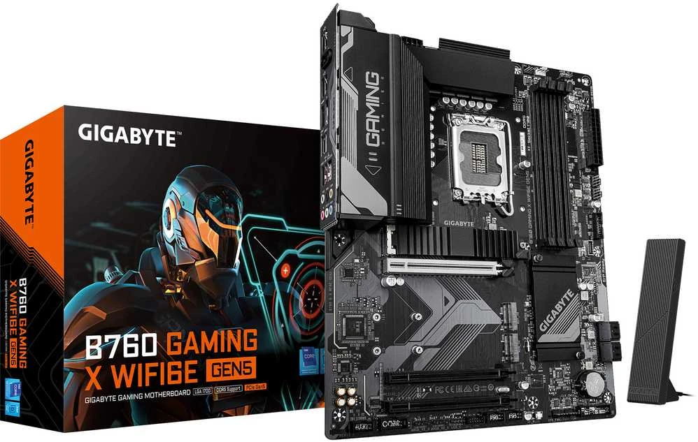 „GIGABYTE B760 GAMING X WIFI6E GEN5“ pagrindinė plokštė – palaiko 14-os kartos „Intel Core“ procesorius, 8+1+1 fazės VRM, iki 5600MHz DDR5, 3xPCIe 4.0 M.2, „Wi-Fi 6E“, 2.5 GbE LAN, USB 3.2 Gen 2