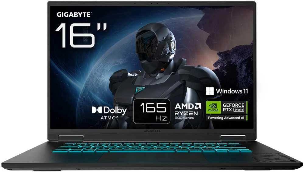 Gaming Nešiojamas kompiuteris Gigabyte A16 AMD Ryzen 7 7735HS 16GB/1TB RTX 4060 W11Home - German Keyboard