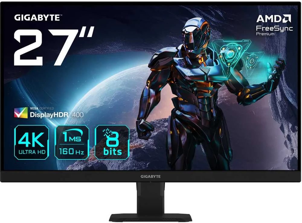 Monitorius Gigabyte | GS27U EK | 27 " | IPS | UHD | 160 Hz | 1 ms | 3840 x 2160 pikselių | 350 cd/m² | HDMI jungtys quantity 2