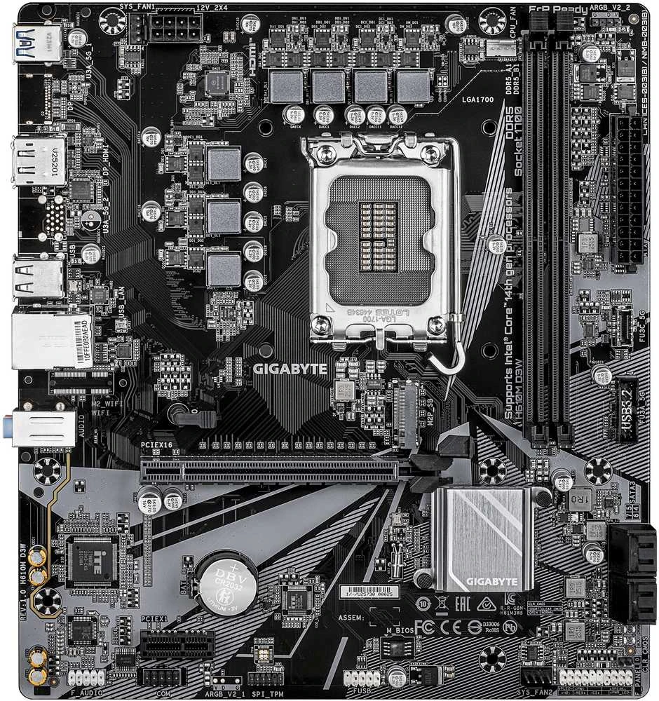 Pagrindinė plokštė Gigabyte H610M D3W (H610,S1700,mATX,DDR5