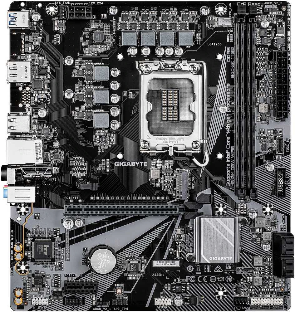 Pagrindinė plokštė Gigabyte H610M D3W WF6 (H610,S1700,mATX,DDR5
