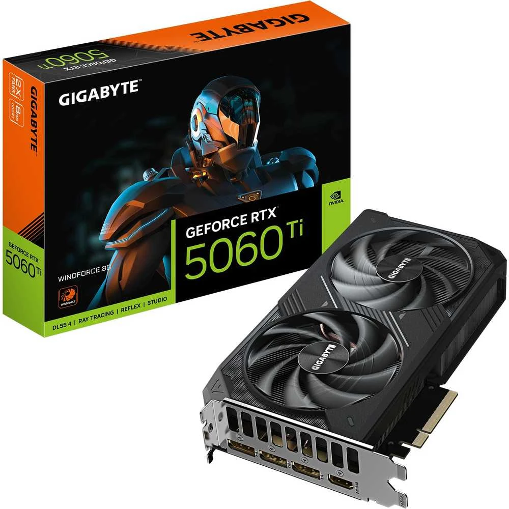Vaizdo plokštė GIGABYTE GeForce RTX 5060 Ti WINDFORCE 8GB GDDR7 3xDP 1xHDMI