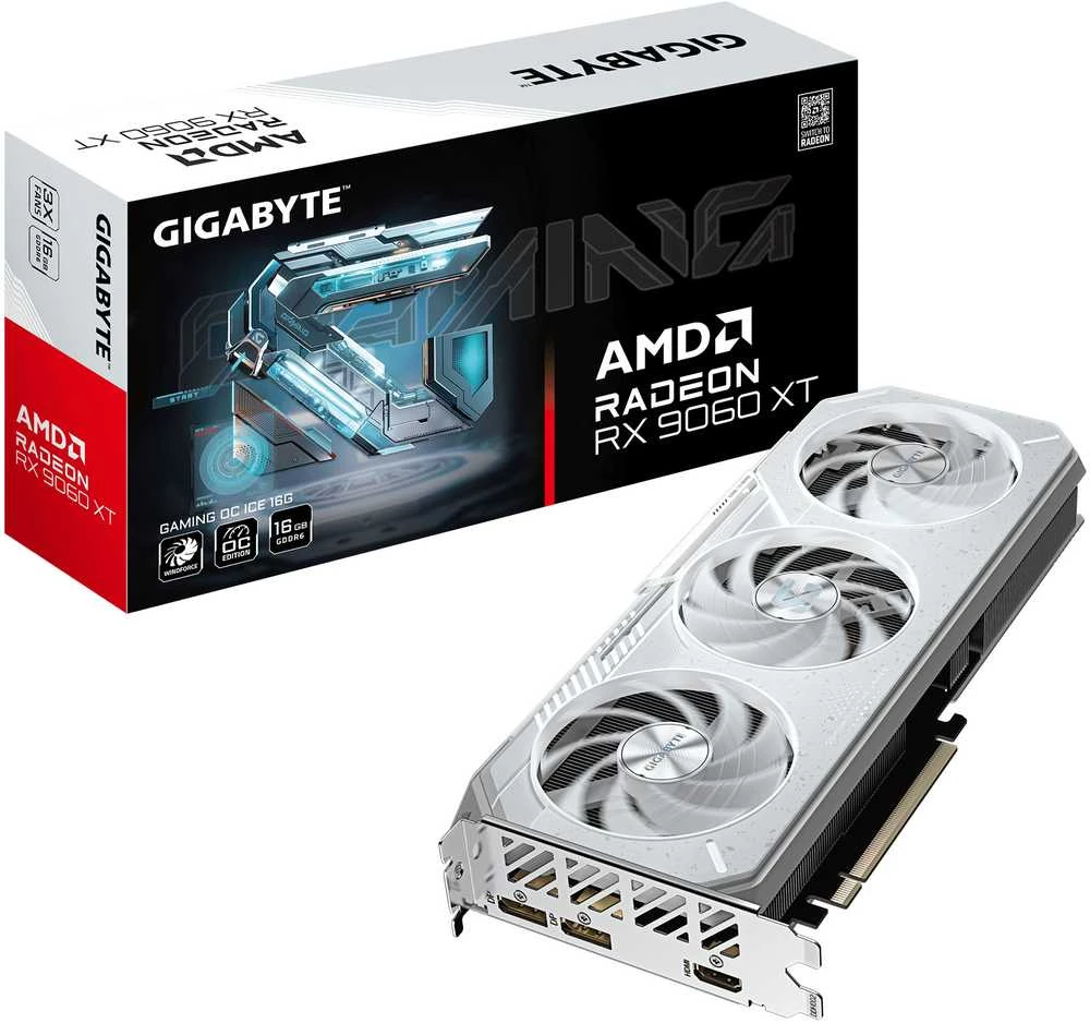 Vaizdo plokštė GIGABYTE GAMING Radeon RX 9060 XT OC ICE 16G Grafikos plokštė