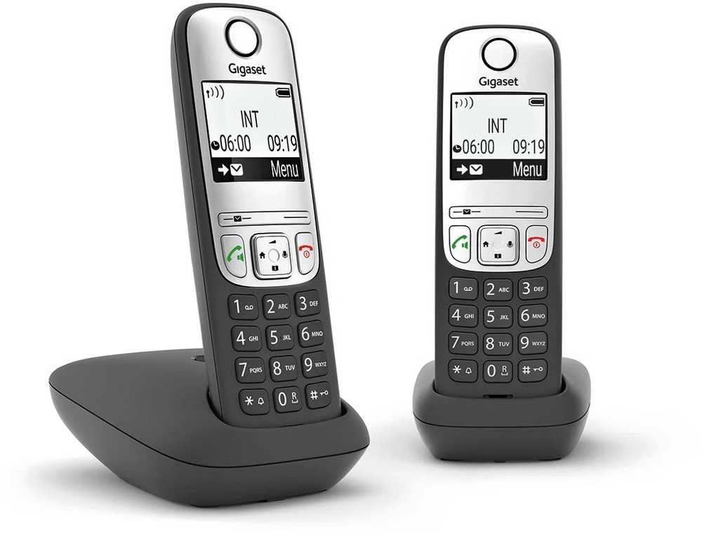 GIS Gigaset A690 Duo Analoginis telefonas Skambintojo ID Juoda, Sidabras