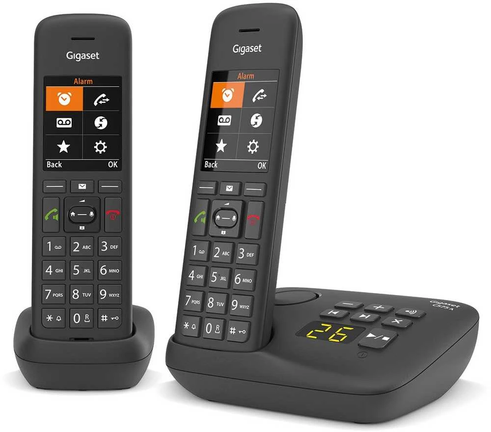 GIS Gigaset C575A Duo Analoginio ryšio / DECT telefonas Skambintojo ID Juoda