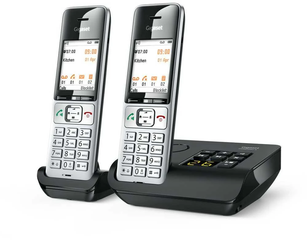 GIS Gigaset COMFORT 500A duo Analoginio ryšio / DECT telefonas Skambintojo ID Juoda, Sidabras