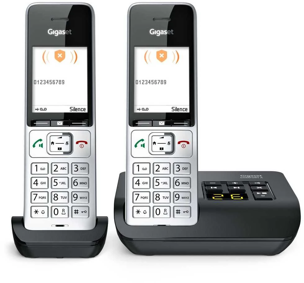 GIS Gigaset COMFORT 500A duo Analoginio ryšio / DECT telefonas Skambintojo ID Juoda, Sidabras