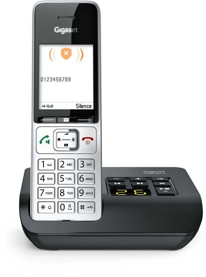 Belaidis telefonas - Gigaset 500A Comfort (Gigaset, 200 įrašų, 17 val. pokalbio laikas)