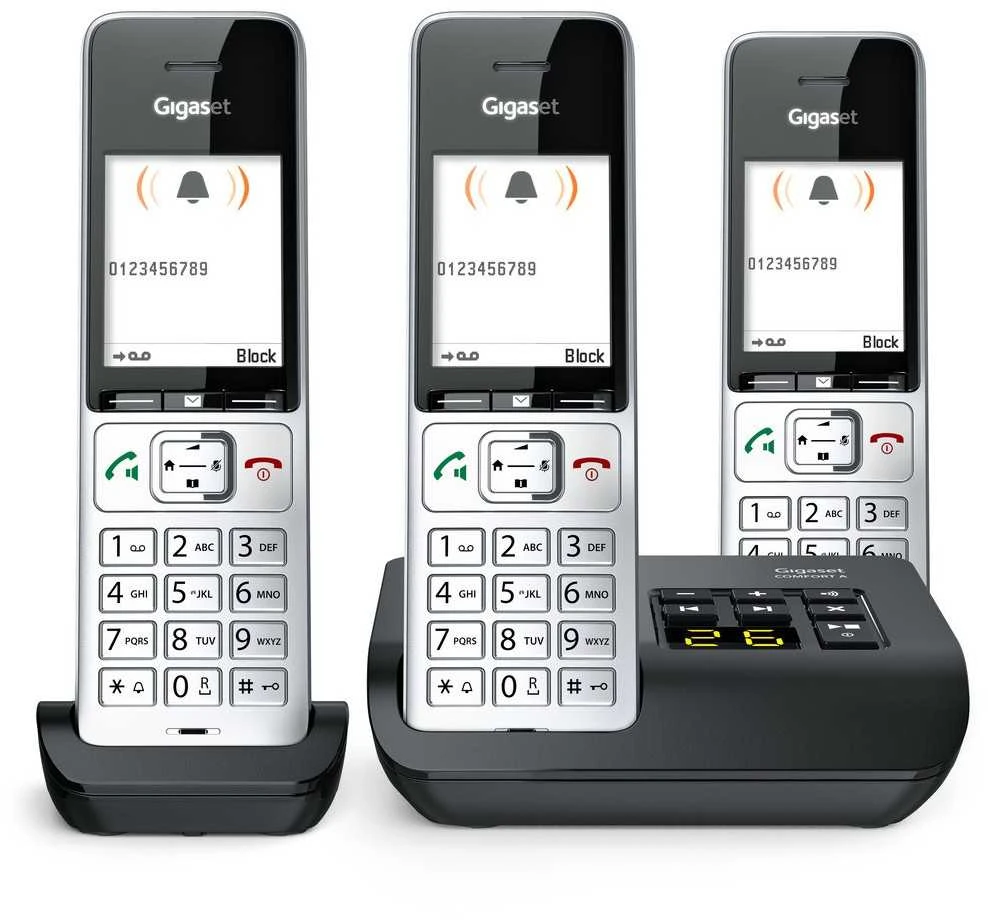 GIS Gigaset COMFORT 500A Trio Analoginio ryšio / DECT telefonas Skambintojo ID Juoda, Sidabras