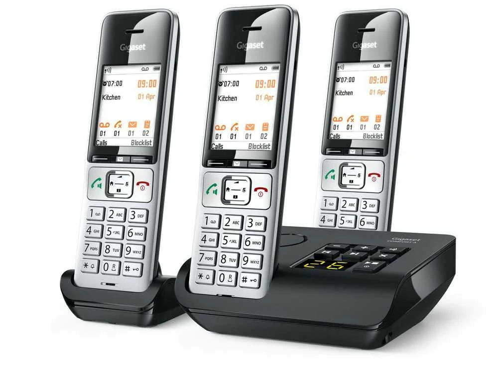 GIS Gigaset COMFORT 500A Trio Analoginio ryšio / DECT telefonas Skambintojo ID Juoda, Sidabras